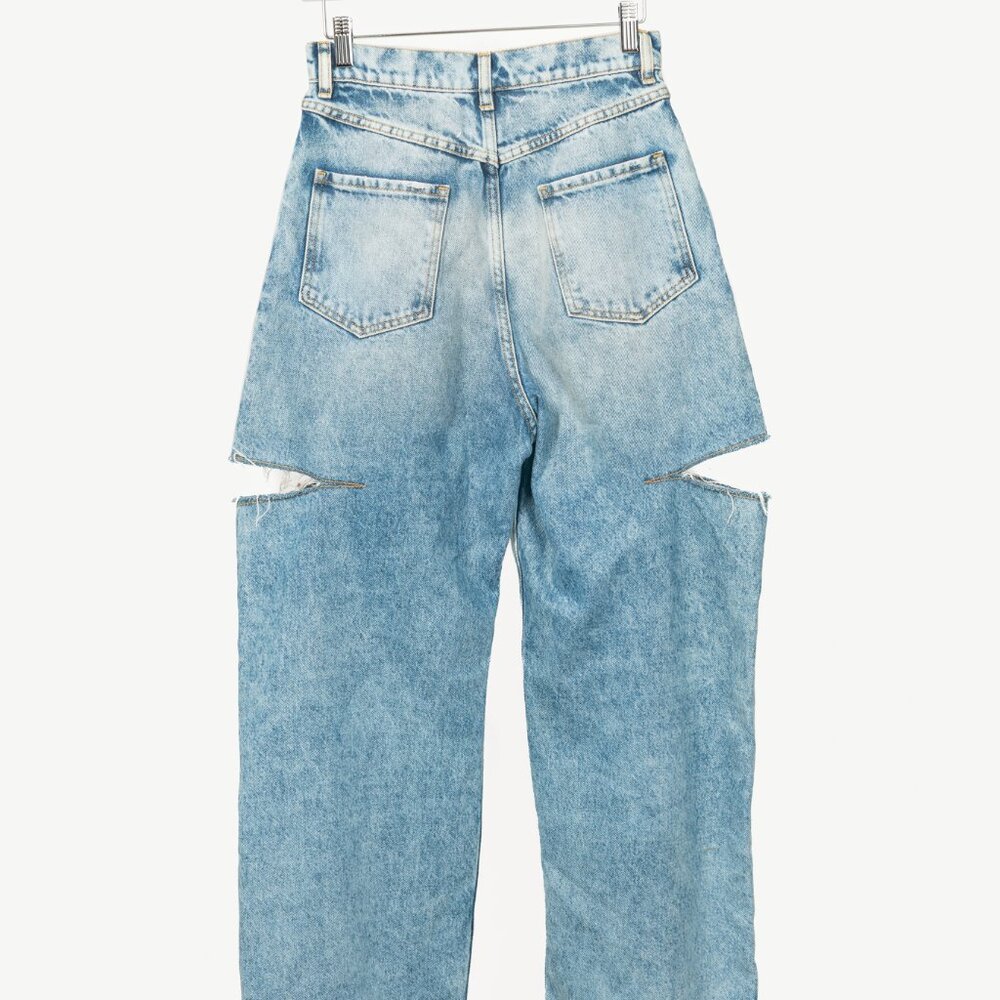 Maison Martin Margiela Light Blue Straight Leg Distressed Jeans - Picture 3 of 14